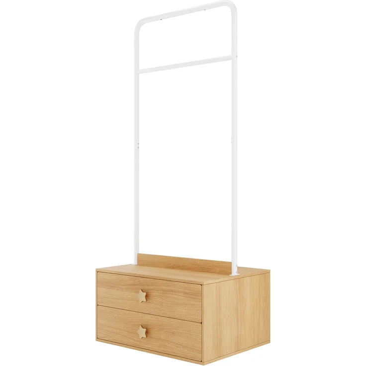 Kinder-Garderobenständer 70x55x168 cm mit Kleiderstange und 2 Schubladen – Bild 3