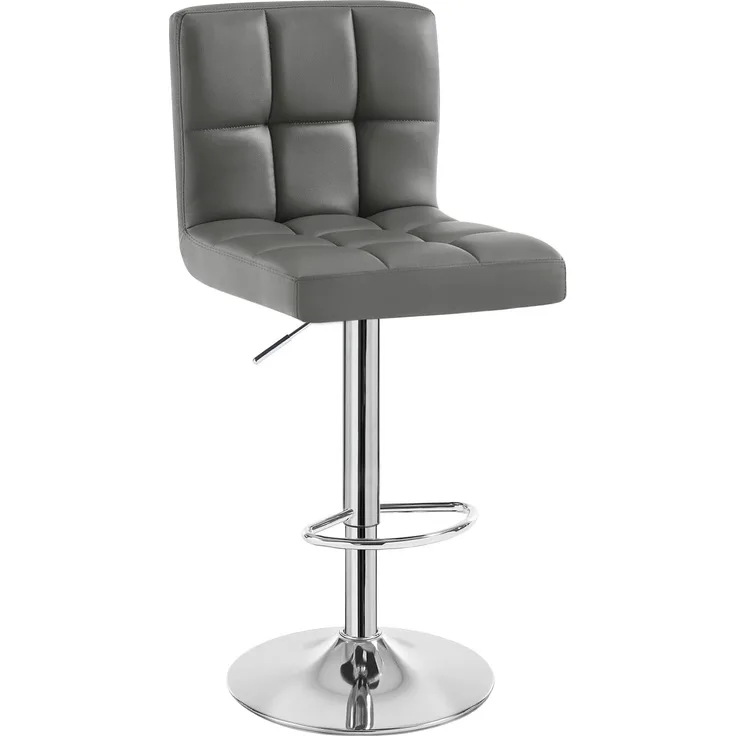 WOLTU® 1 x Barhocker Barstuhl Tresenhocker Stuhl drehbar und höhenverstellbar Tresen Hocker Kunstleder Grau 9167-1