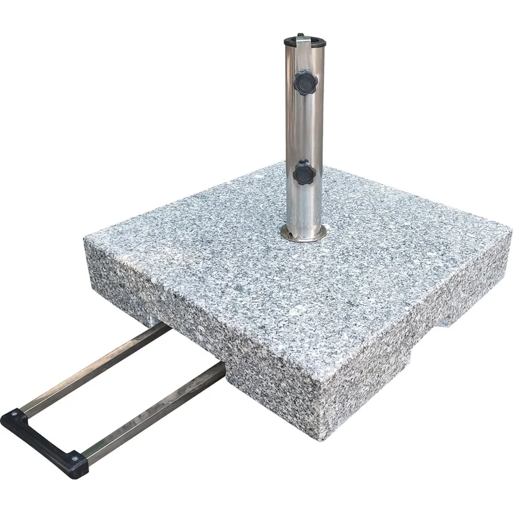 Gardissimo Sonnenschirmständer, 70 kg, Granit Edelstahl Grau, 50 x 50 x 12,5 cm – Bild 2