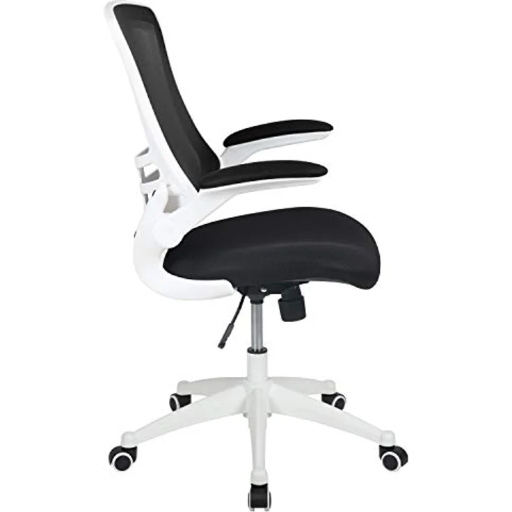 Flash Furniture Bürostuhl, Schaumstoff, Schwarzer Netzstoff, weißer Rahmen, 64. 77x62. 23x104. 78 cm – Bild 9