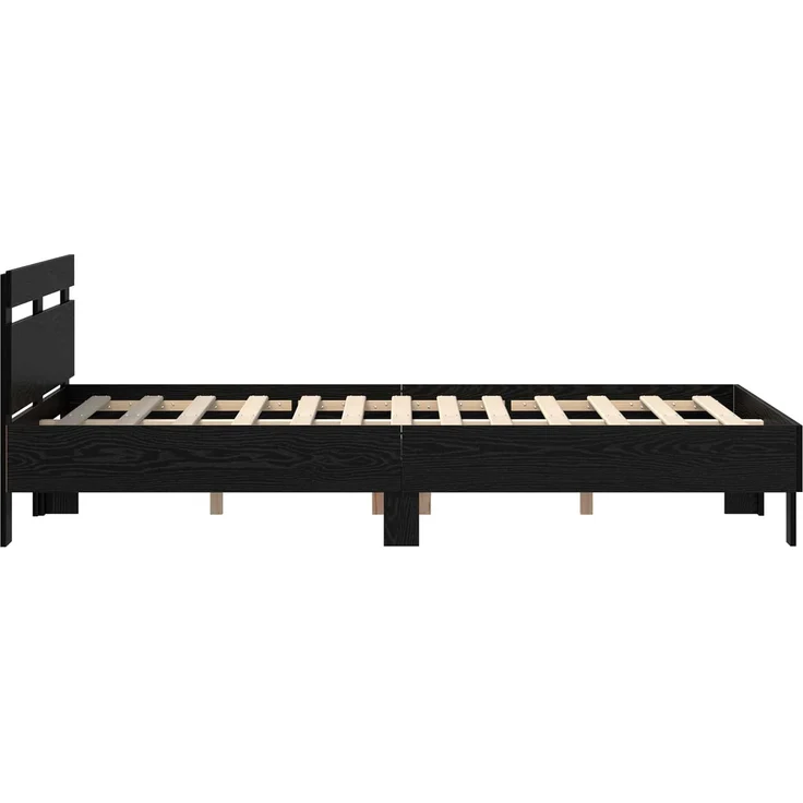 vidaXL Bettrahmen Schwarz Eichen-Optik 140 x 200 cm Holzwerkstoff 3417312 – Bild 5
