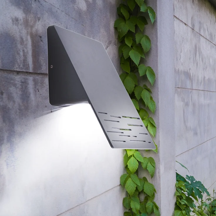 LED Wandleuchte, Downstrahler, Aluminium dunkelgrau, H 20 cm – Bild 3