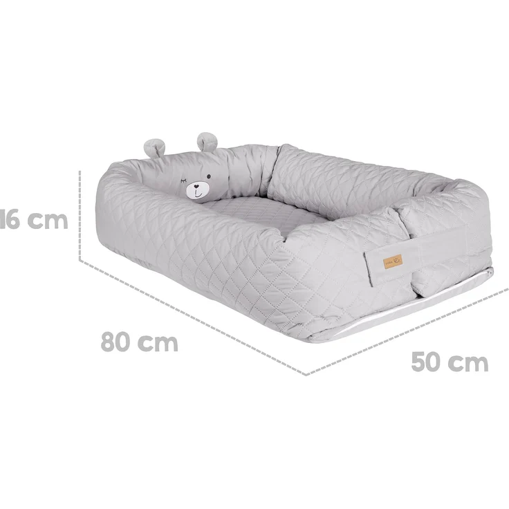 roba Babylounge 'roba Style' - Kuschelnest mit Häschen-Gesicht Sammy - Wickelauflage - Grau – Bild 4