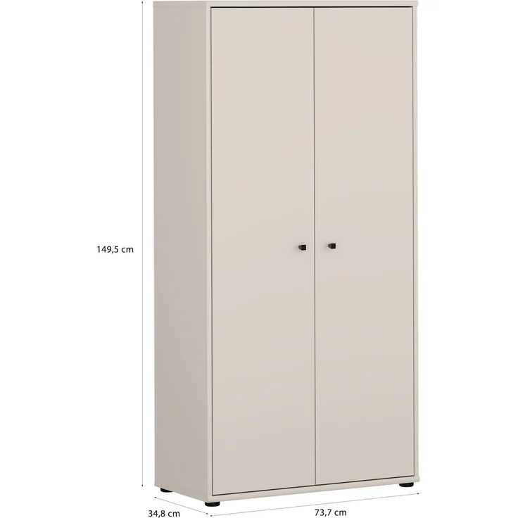 Stauraumschrank >TEMPRA2< in Sand - 73,7x149,5x34,8cm (BxHxT) – Bild 6