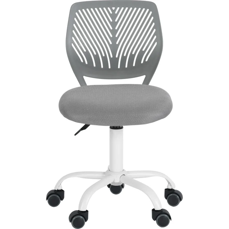 FurnitureR Bürostuhl, bunt, moderner und Verstellbarer Computersitz, Bürostuhl ohne drehbare Armlehne, Bürostuhl für Kinder, Arbeitszimmer, Büro, Zuhause, Grau