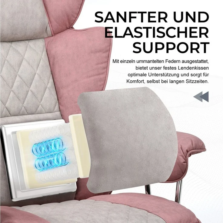 GTPLAYER Gaming-Stuhl Bürostuhl Gamer Stuhl gaming stuhl Schreibtischstuhl Chefsessel, mit Taschenfeder-Lendenwirbelstütze, breiter Büro-Computersessel – Bild 2