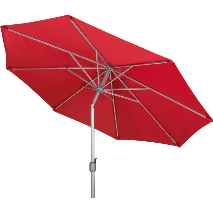 Primaster Sonnenschirm Kreta neigbar rot 300cm UV-Schutz 60 Gartenschirm Alu – Bild 6