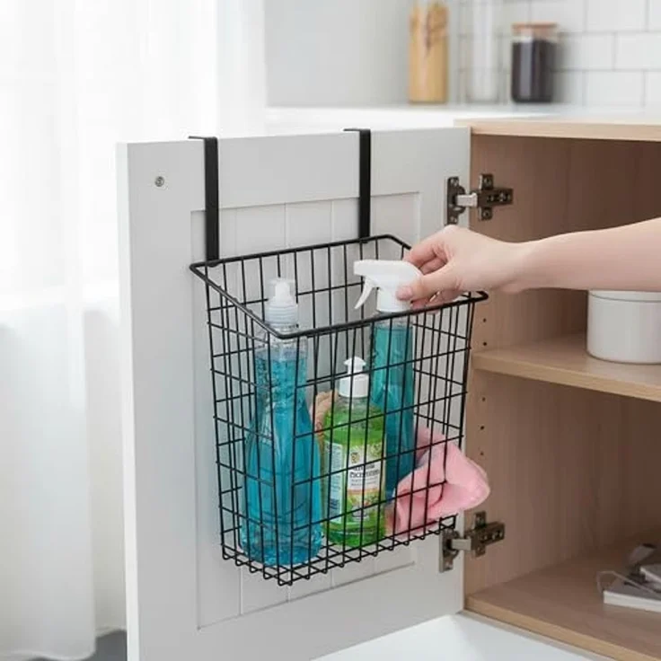 Spetebo Hängekorb Metall schwarz für Schranktüren (Anzahl, 1 St, Stück), Platzsparende Aufbewahrungslösung – Bild 7