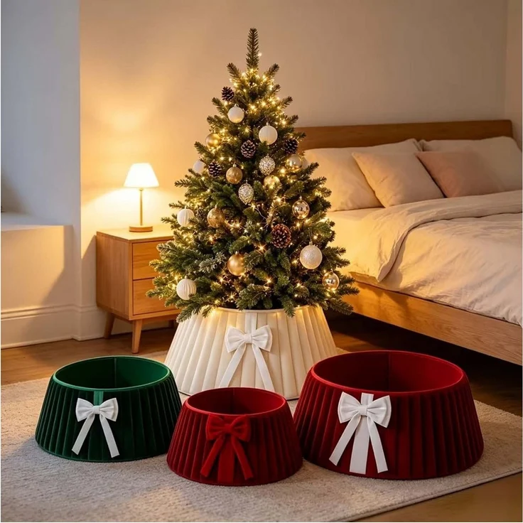 Bomiclss Christbaumschmuck Weihnachtsbaum Rock verziert mit einer Schleife – Bild 3