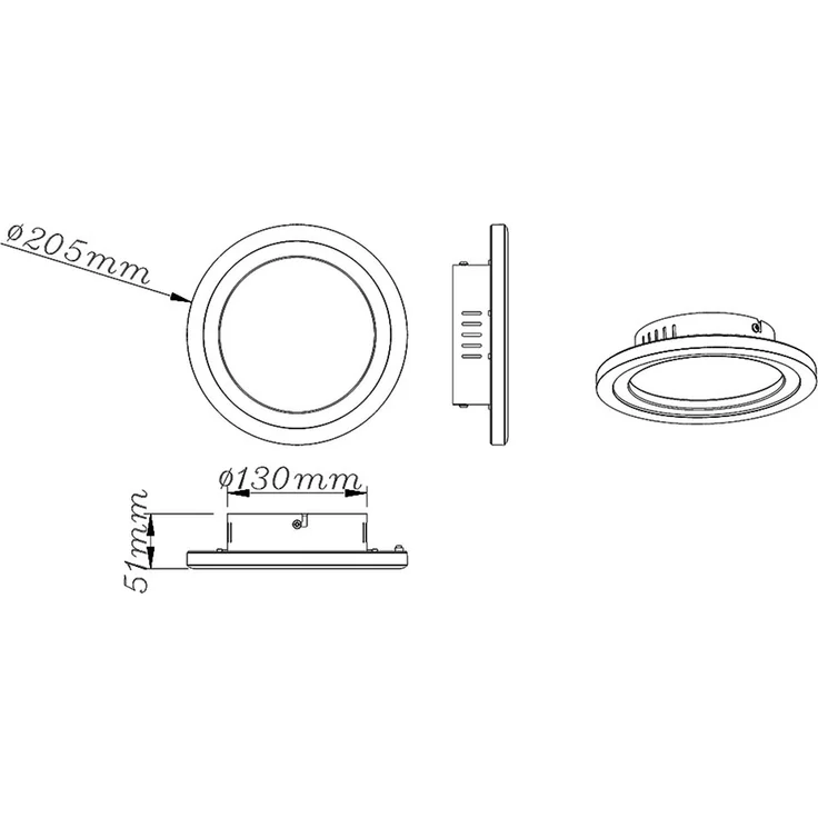LED Deckenleuchte, Holzoptik, schwarz, D 20,5 cm – Bild 8