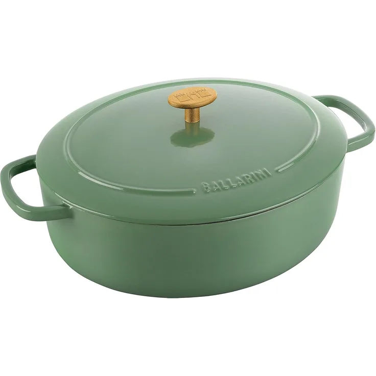 Ballarini 'Bellamonte' Cocotte, Gusseisentopf mit Deckel, Grün Oval 4.5