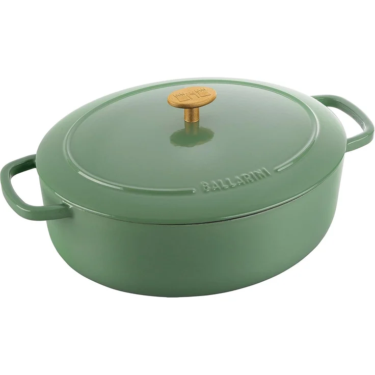 Ballarini 'Bellamonte' Cocotte, Gusseisentopf mit Deckel, Grün Oval 4.5