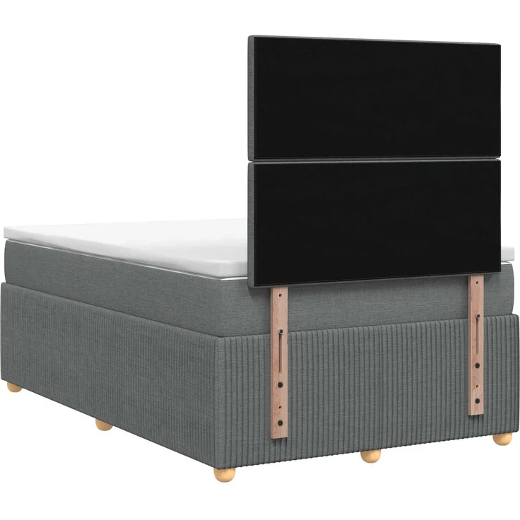 vidaXL Boxspringbett mit Matratze Dunkelgrau 120 x 190 cm Stoff 3454348 – Bild 8