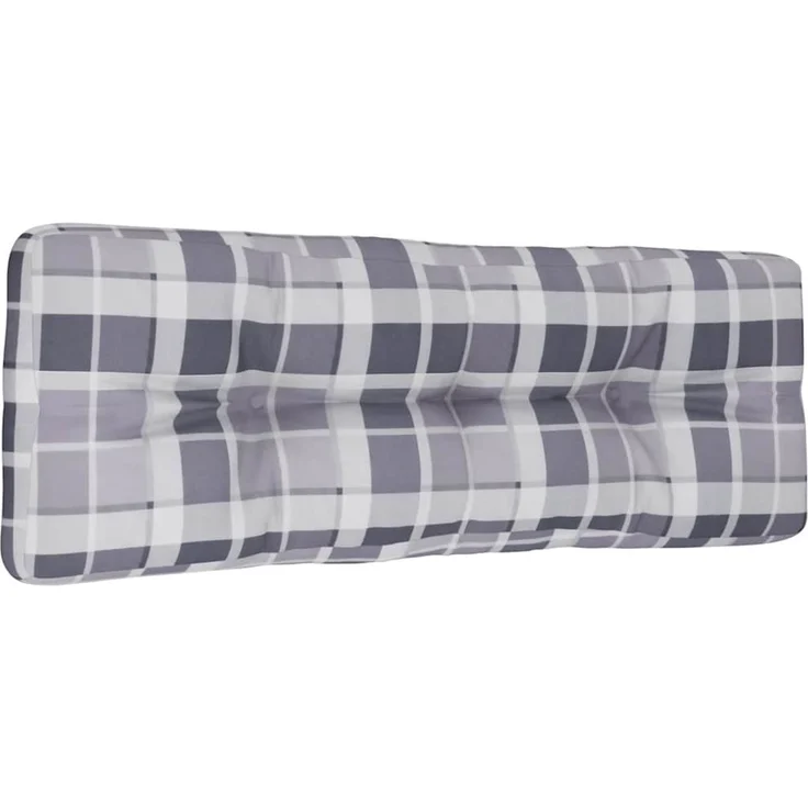 vidaXL Palettenkissen Grau Karomuster 120x40x12 cm Stoff 360637 – Bild 3