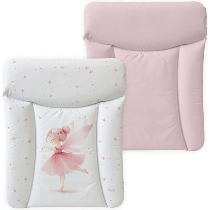 Ceba Baby® weiche Wickelauflage 50x70 cm - Doppelseitige Baby Wickelunterlage - Wickeltischauflage für Junge und Mädchen - Wasserdicht, abwaschbar - OEKO-TEX - Made in EU - Rosa Fee – Bild 2