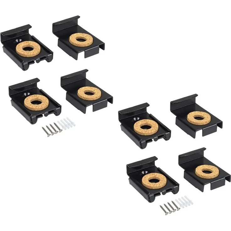 BAYLI Regal 8er Set - Spiegelaufhängung Clips Set mit Dübel und Schrauben, 8x