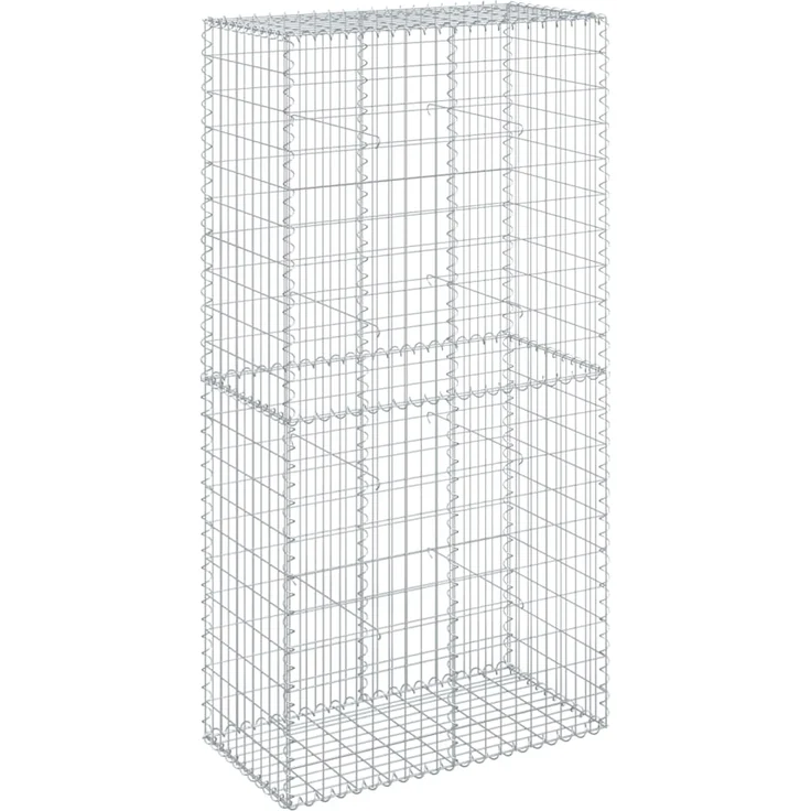 vidaXL Gabione mit Deckel 100x50x200 cm Verzinktes Eisen 3295166 – Bild 1
