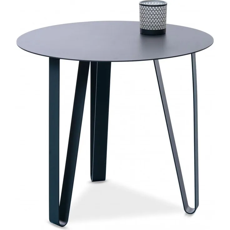 M2 Kollektion Emil 2 – Couchtisch/Beistelltisch (Ø 50 cm, H 45cm) | Metall anthrazit