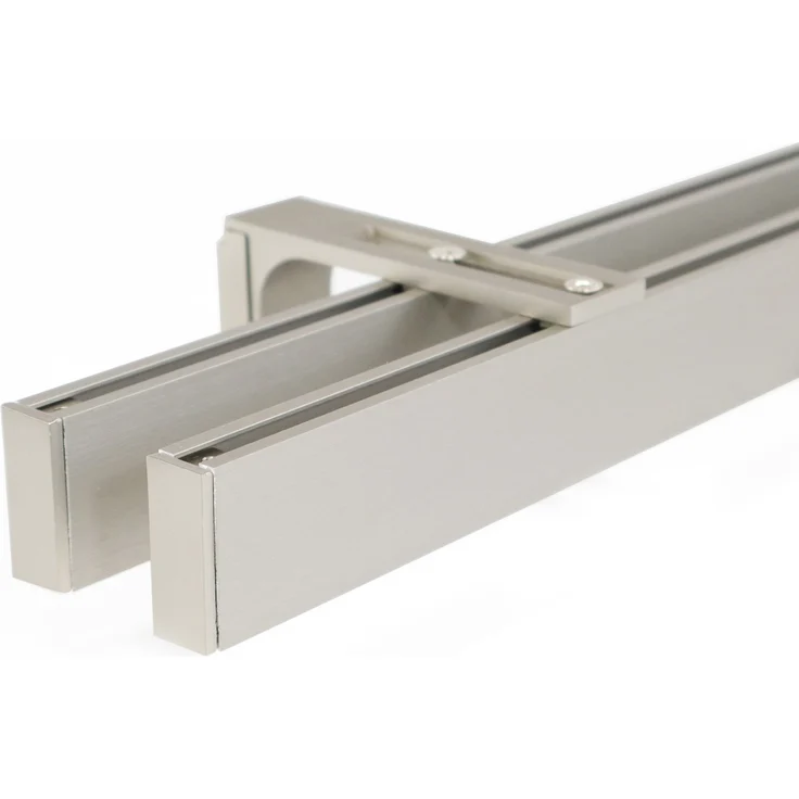 Deco-Raum® Gardinenschiene Innenlauf Loft | Größe: 200cm | Material: Aluminium | Farbe: Edelstahl-optik – Bild 1