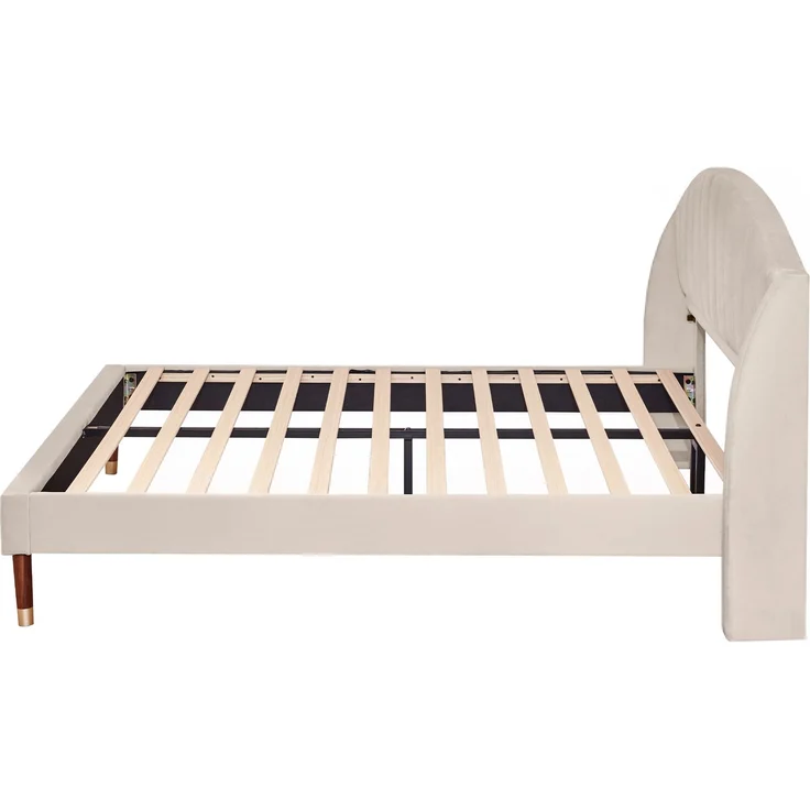 Polsterbett 160x200 cm aus Samt mit Kopfteil und Lattenrost – zeitloses Design und hoher Komfort – Bild 9