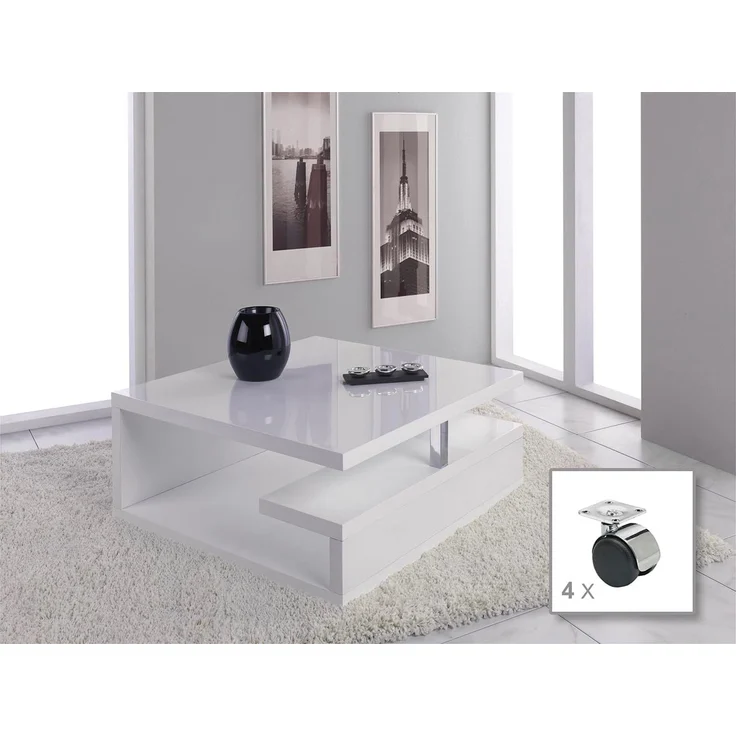 HAKU Möbel Couchtisch, MDF, weiß, T 90 x B 90 x H 45 cm – Bild 2
