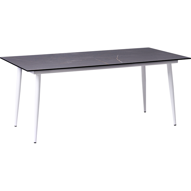 Gartentisch TOLENTINO 180 cm 90 cm Marmor Optik Grauer Marmor