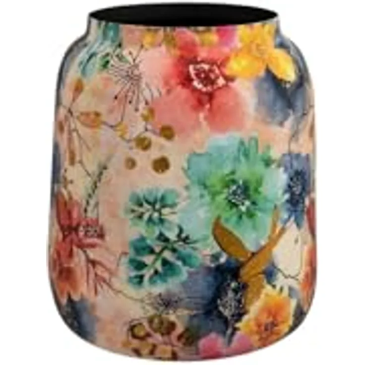 Ter Steege Blumentopf-Dekorative Vase Metall Mehrfarbig D 21 cm H 24 cm