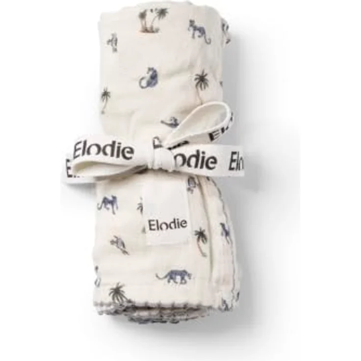Elodie Details Musselin Decke Baby Pucktuch Bambus Baumwolle Oeko-Tex 80x80cm weich atmungsaktiv Neugeborene Wickeltuch Babydecke Stilldecke Swaddle Unisex Mädchen Jungen, Garden Leo's Resort – Bild 2
