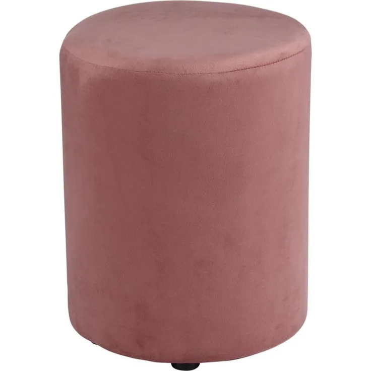 Arti Casa Pouf Round Velvet – Samt Hocker 28 x 36 cm – Fußhocker oder Sessel Schlafzimmer – Möbel für Schminktisch – Kompakter Stuhl Klein – Hocker Schminktisch - Rosa