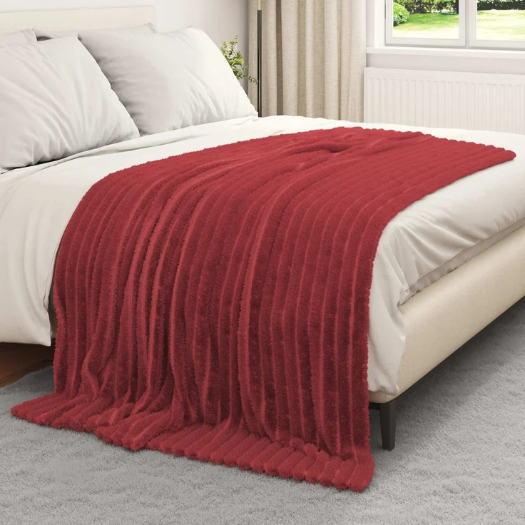 vidaXL Wohndecken 6 stk. Bordeauxrot 200 x 150 cm 4,75 kg Fleece 42016894 – Bild 3