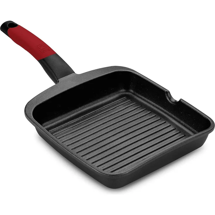 Grillofen mit Rillen BRA A411428 (28x28 cm) Rot