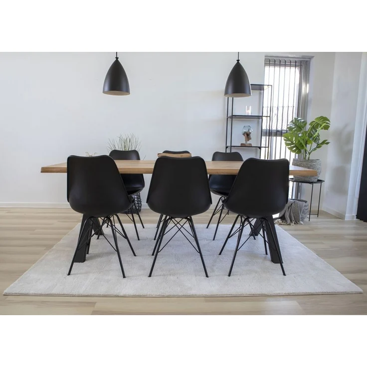 House Nordic Esszimmerstuhl, PU-Leder, schwarz, Beine schwarz - 2er set – Bild 6