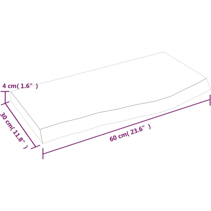 vidaXL Wandregal 60x30x(2-4) cm Massivholz Eiche Unbehandelt 363525 – Bild 8