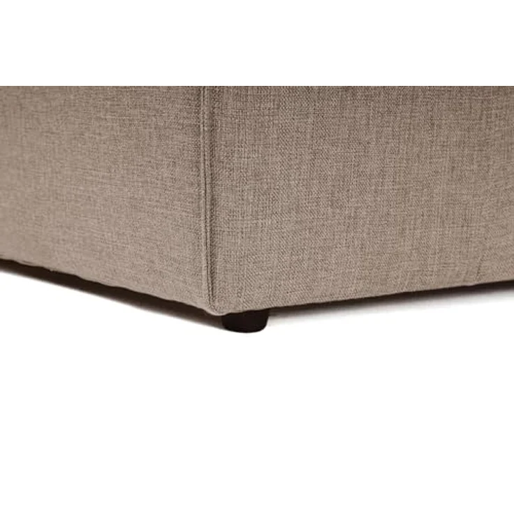 Atelier Del Sofa Stylish Brown Pouffe, 85 x 85 x 43 cm | 100% Hornbeam Frame, 100% Linen Fabric, 32 DNS Foam | Perfect for Modern Living Rooms & Cozy Spaces – Bild 5