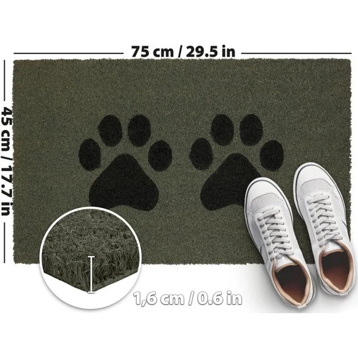 BRUBAKER Fußmatte Pfoten - 45 x 75 cm Hunde und Katzen - Fußmatte für Außen und Innen, Türvorleger für Hundebesitzer & Katzenbesitzer, Höhe: 15 mm, Schmutzfangmatte aus 100% Kokos - Wetterfest & Rutschfest – Bild 4