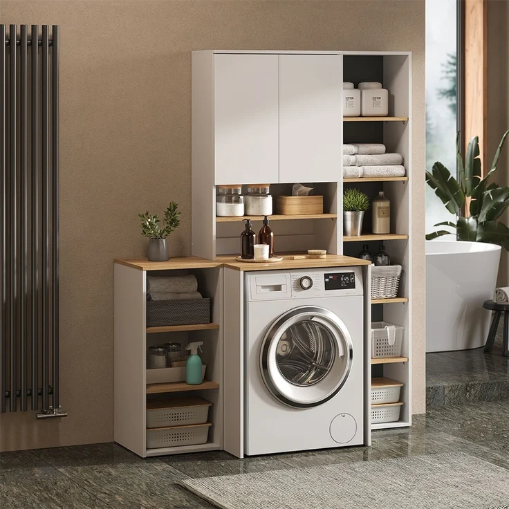 Waschmaschinenschrank Viktor Weiß/Artisan 68 x 88.2 cm Vicco – Bild 6