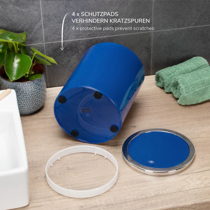 bremermann Kosmetikeimer Bad-Serie SAVONA Kosmetikeimer, Schwingdeckel, rund, Badeimer, blau – Bild 6