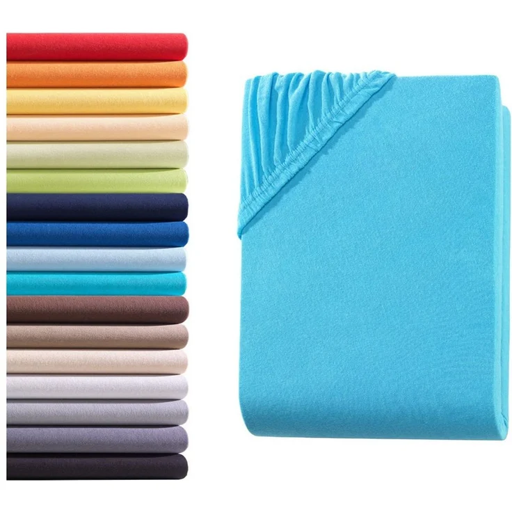 Hometex Premium Textiles Spannbettlaken Jersey Spannbettlaken 100% Baumwolle, Jersey, Gummizug: Rundumgummizug, Premium-Jersey Matratzenhöhe bis 23 cm – Bild 1