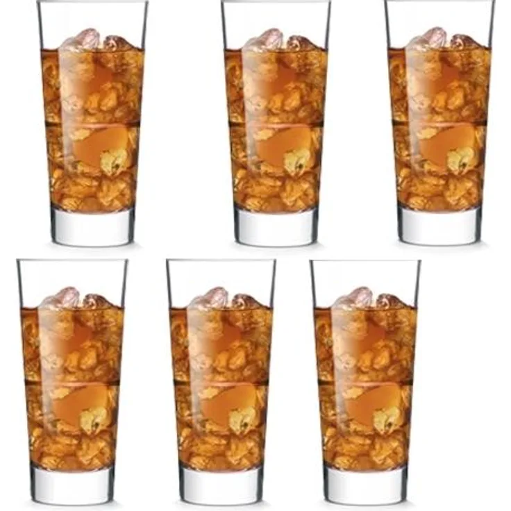 6er Set Longdrinkgläser á 35 cl aus gehärtetem Glas / Trinkglas / Trinkbecher / Longdrink / Softdrinkglas