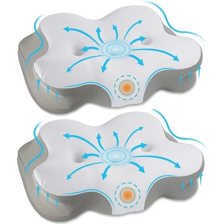 Esun Schönheitskissen Nackenstützkissen, Kopfkissen Memory Foam, Kissen Seitenschläferkissen, Füllung: Rückstellschaum, Seitenschlafer, Bauchschlafer, Rückenschlafer, Innovatives Design, das nicht auf die Ohren drückt, Kissen für Seiten Rücken & Bauchs... – Bild 4