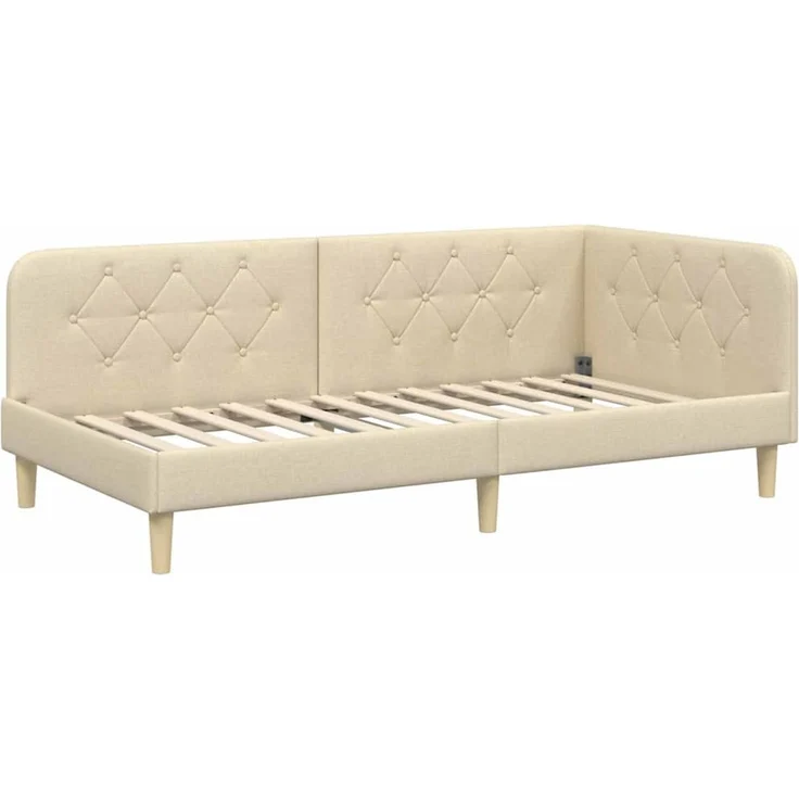 vidaXL Eckbettgestell Creme 90 x 190 cm Stoff 3394115 – Bild 5