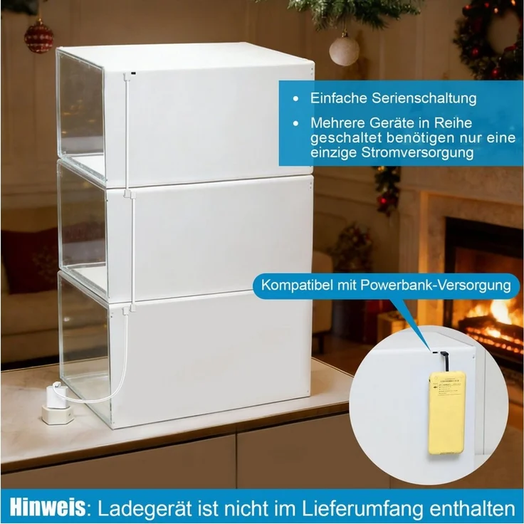 XIIW Vitrine LED Schuhboxen Displaybox Transparent Stapelbare Aufbewahrungsbox (Set, 4er Set, 36 × 22 × 27 cm) Sammlerbox mit LED, Magnettür und transparentem Sichtfenster – Bild 4