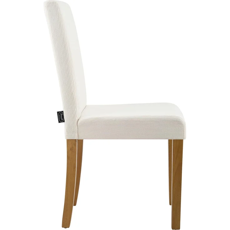 CLP Esszimmerstuhl Ina Cordbezug gepolstert mit Rückenlehne und Holzbeinen,creme antik-hell – Bild 5