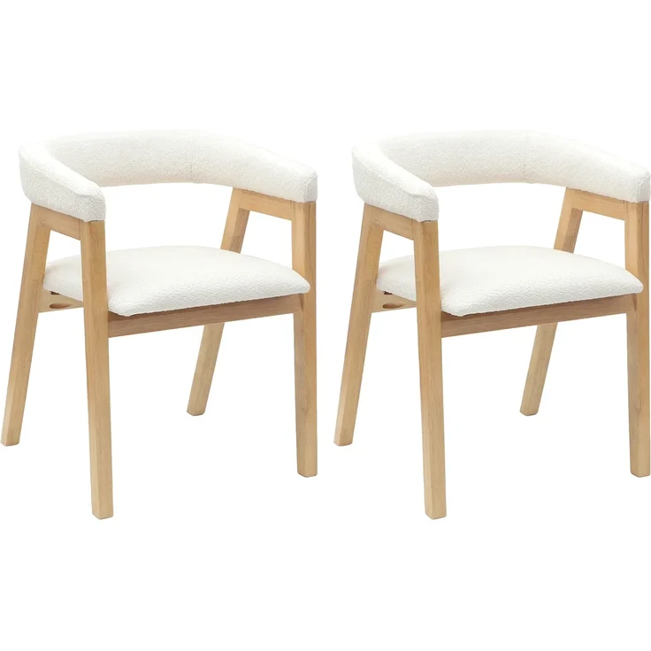 vidaXL Esszimmerstühle 2 pcs Natur 54 x 57 x 73 cm Massives Gummiholz 42020428 – Bild 1