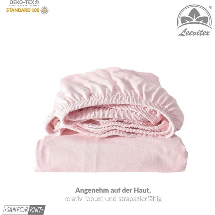 leevitex® Spannbettlaken Spannbettlaken Kinder Spannbettlaken Premium 170 g/m², Gummizug: Rundumgummizug, (1 Stück), schwer & blickdicht, 100% Baumwolle, 70 x 140 cm – Bild 3