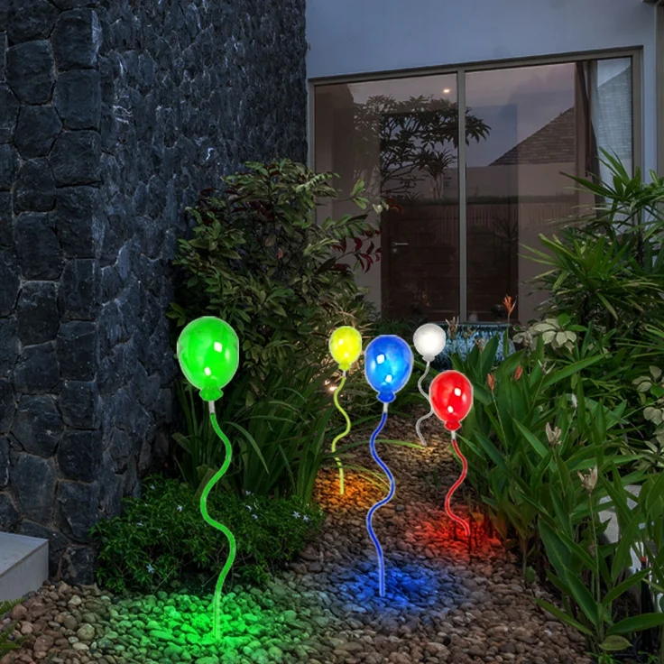 5x LED Solarlampen, Luftballons bunt, H 60 cm – Bild 7