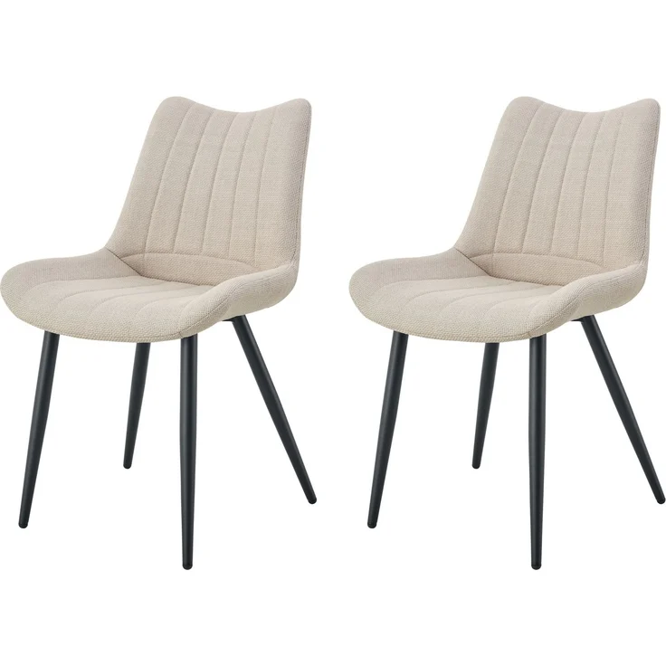 Stuhl 2er Set Helsinki Stühle in Creme - gemütliches Design - Top Qualität B/H/T: 53x86x59 cm – Bild 1