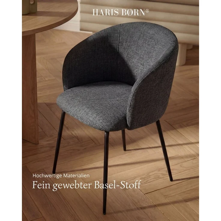 Haris Børn Esszimmerstuhl mit Armlehnen - Hochwertige Polsterstühle für Esszimmer (Set, 4 St), Premium Esszimmer Stühle & Wohnzimmer Stühle – Bild 4
