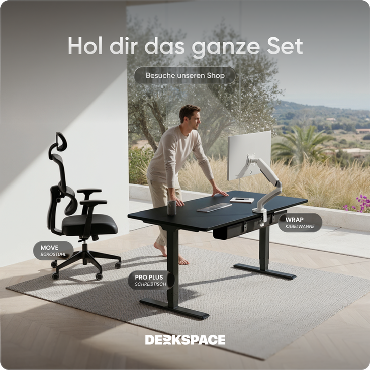 DESKSPACE PRO Plus Höhenverstellbarer Schreibtisch Gestell - Dual-Motor Tischgestell, Elektrisches Tischgestell mit Memory Funktion (Schwarz) – Bild 9