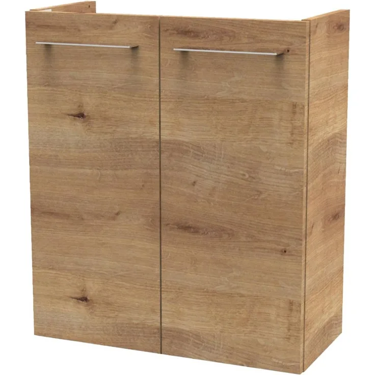 Fackelmann SBC MILANO Waschbeckenunterschrank 55 cm, Braun hell, 2 Türen